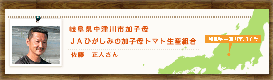 岐阜県中津川市加子母 JAひがしみの加子母トマト生産組合 佐藤 正人さん